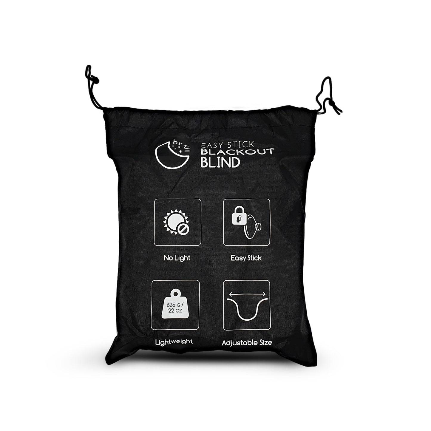 Star and moon print white and black blackout baby blind