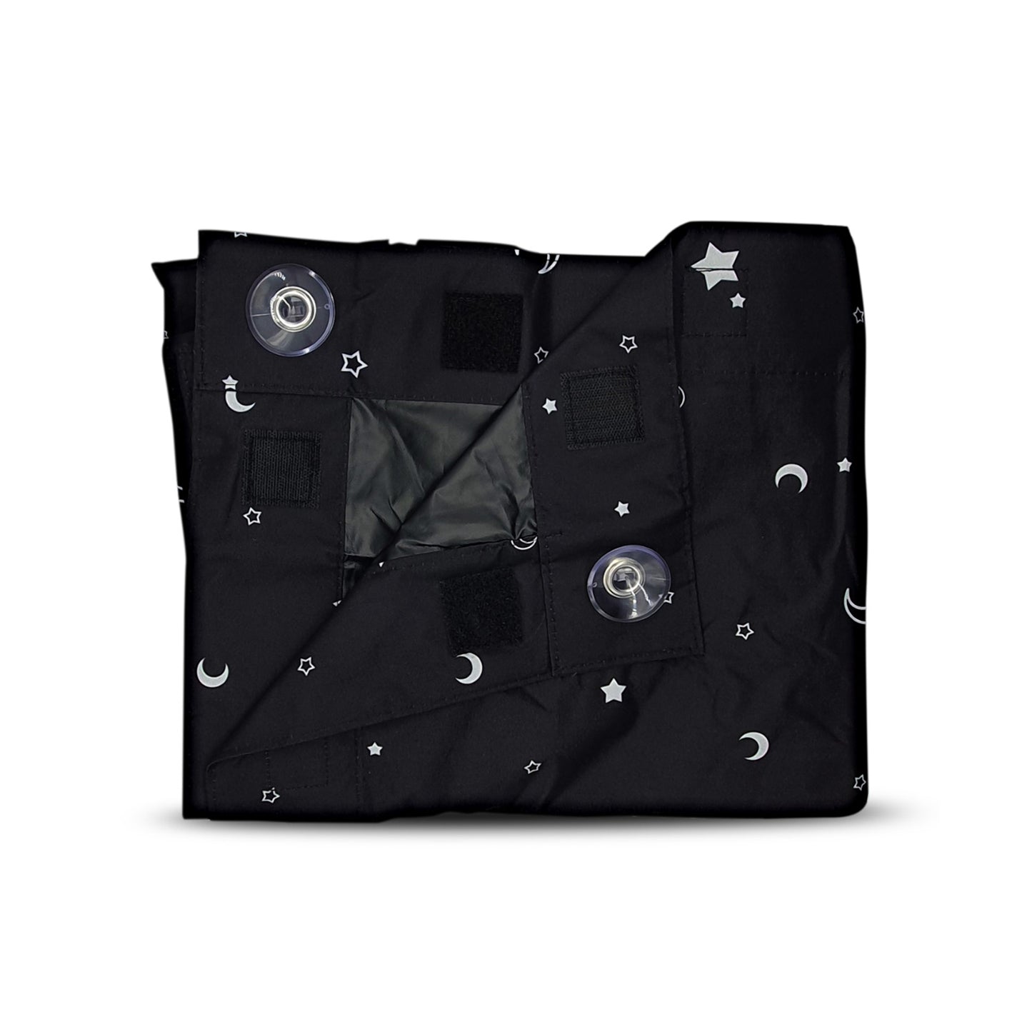 Star and moon print white and black blackout baby blind