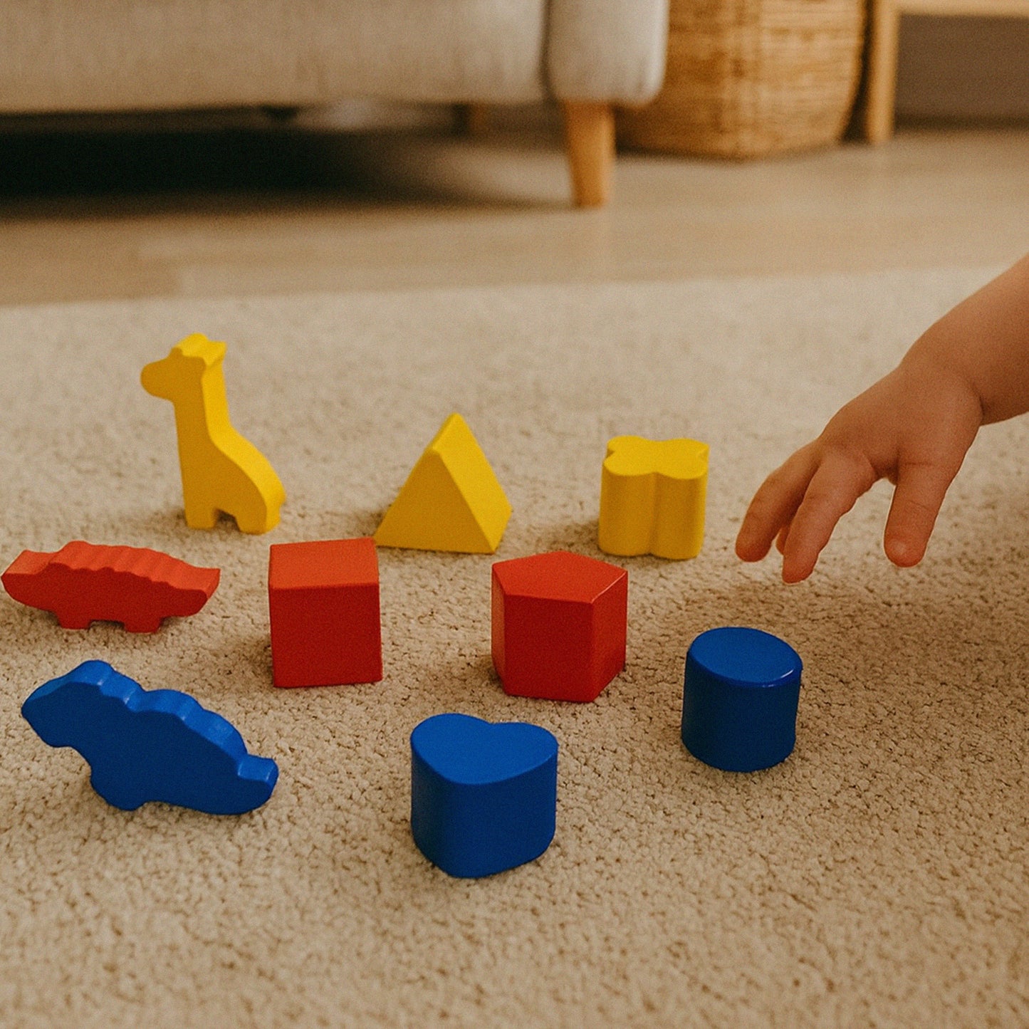 Wooden Shape Sorter Primary Colours 12M+