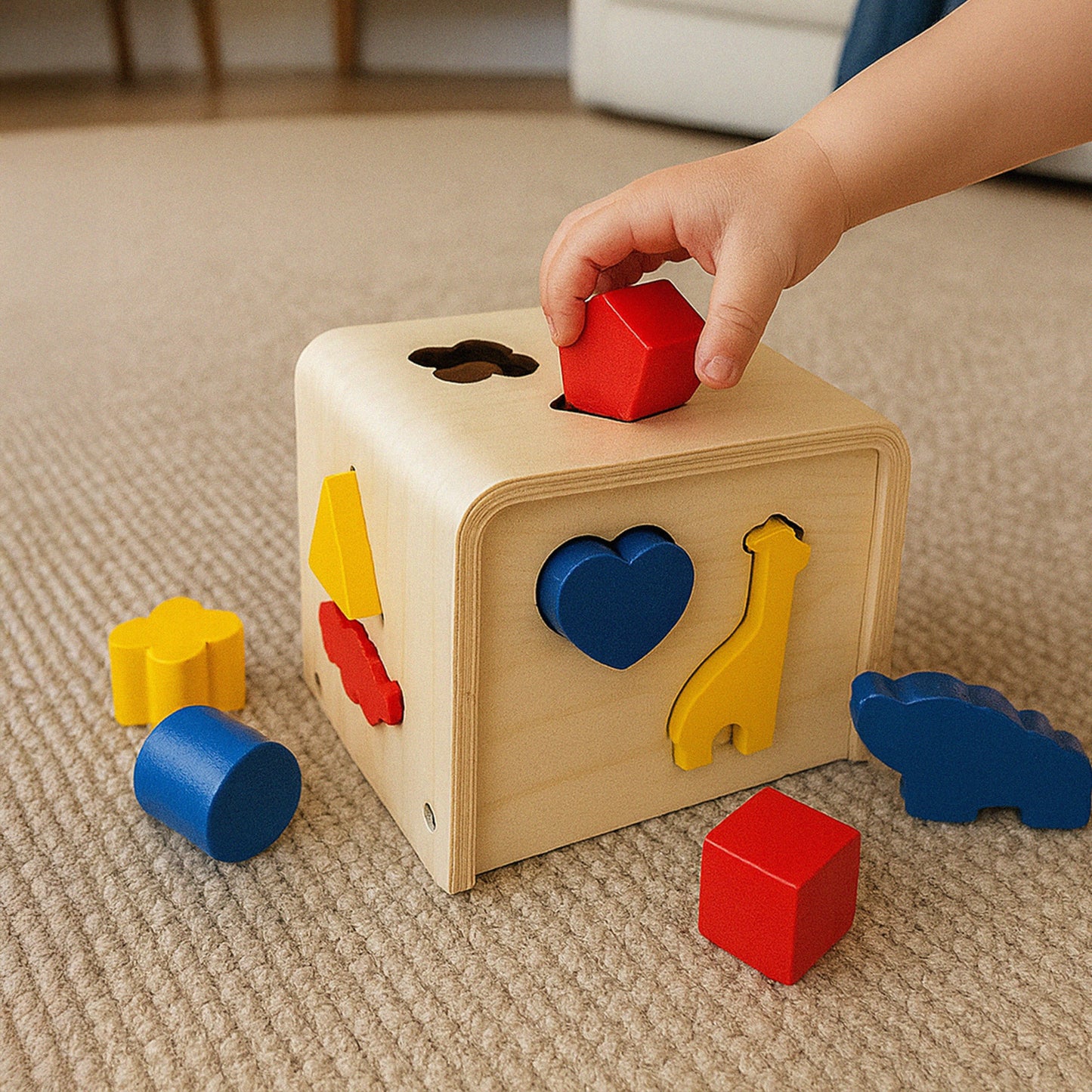 Wooden Shape Sorter Primary Colours 12M+